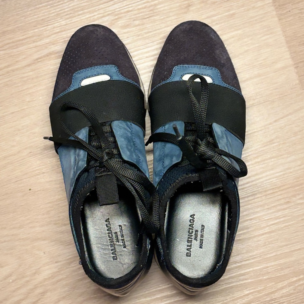 Navy Blue Black Balenciaga Race Runner Sneaker for Women